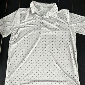 Adidas White Polka Dot Polo Shirt